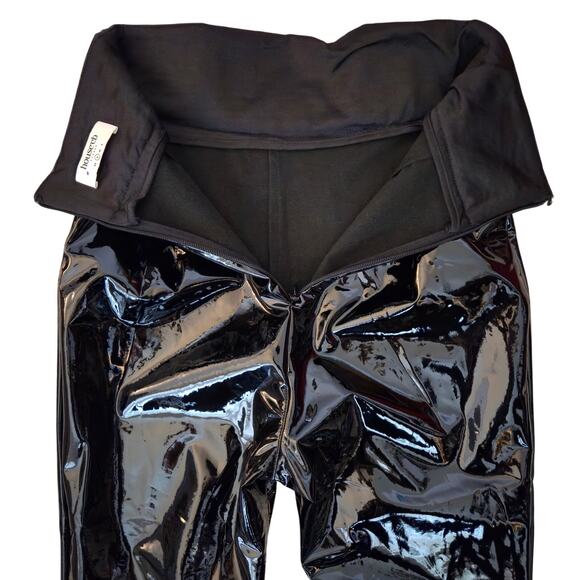 House of CB Harmony Black Patent High Waisted Pant S Bare Back Stretch Vinyl - Picture 5 of 11